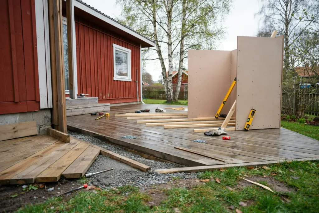 montera byggsats till f rr d och planera ramp
